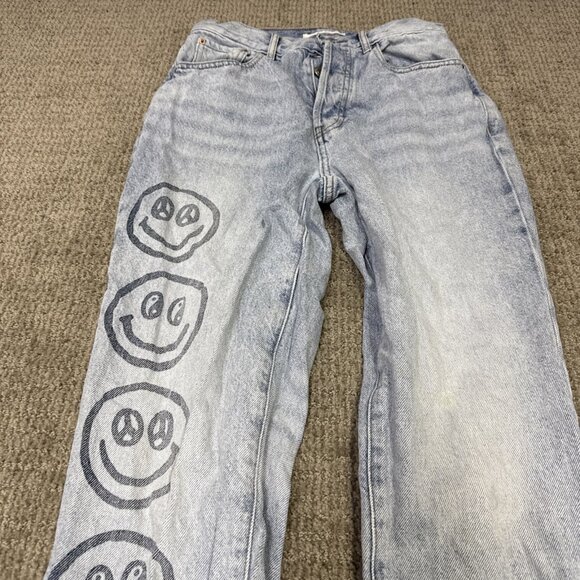 PacSun Dad Jeans 5 Button Fly Blue Pockets Women’s Size 26 - Picture 10 of 14